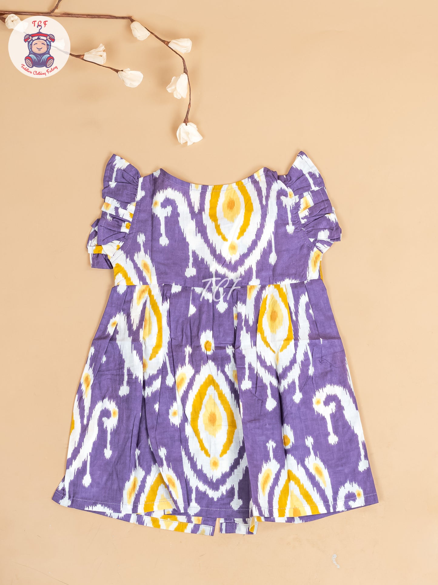 Violet  Printed - Girls Readymade Jaipuri Cotton Frocks
