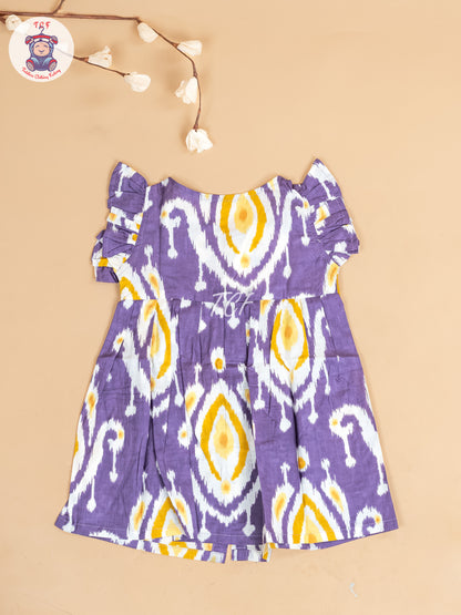 Violet  Printed - Girls Readymade Jaipuri Cotton Frocks