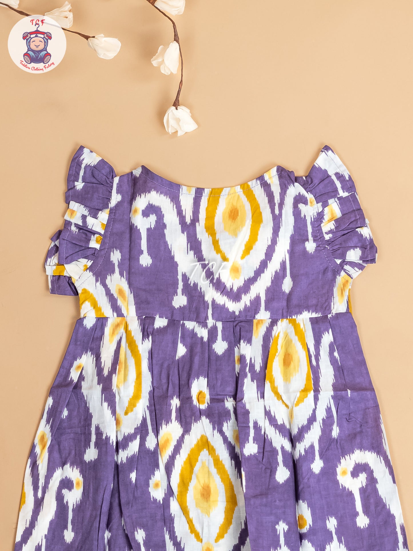 Violet  Printed - Girls Readymade Jaipuri Cotton Frocks
