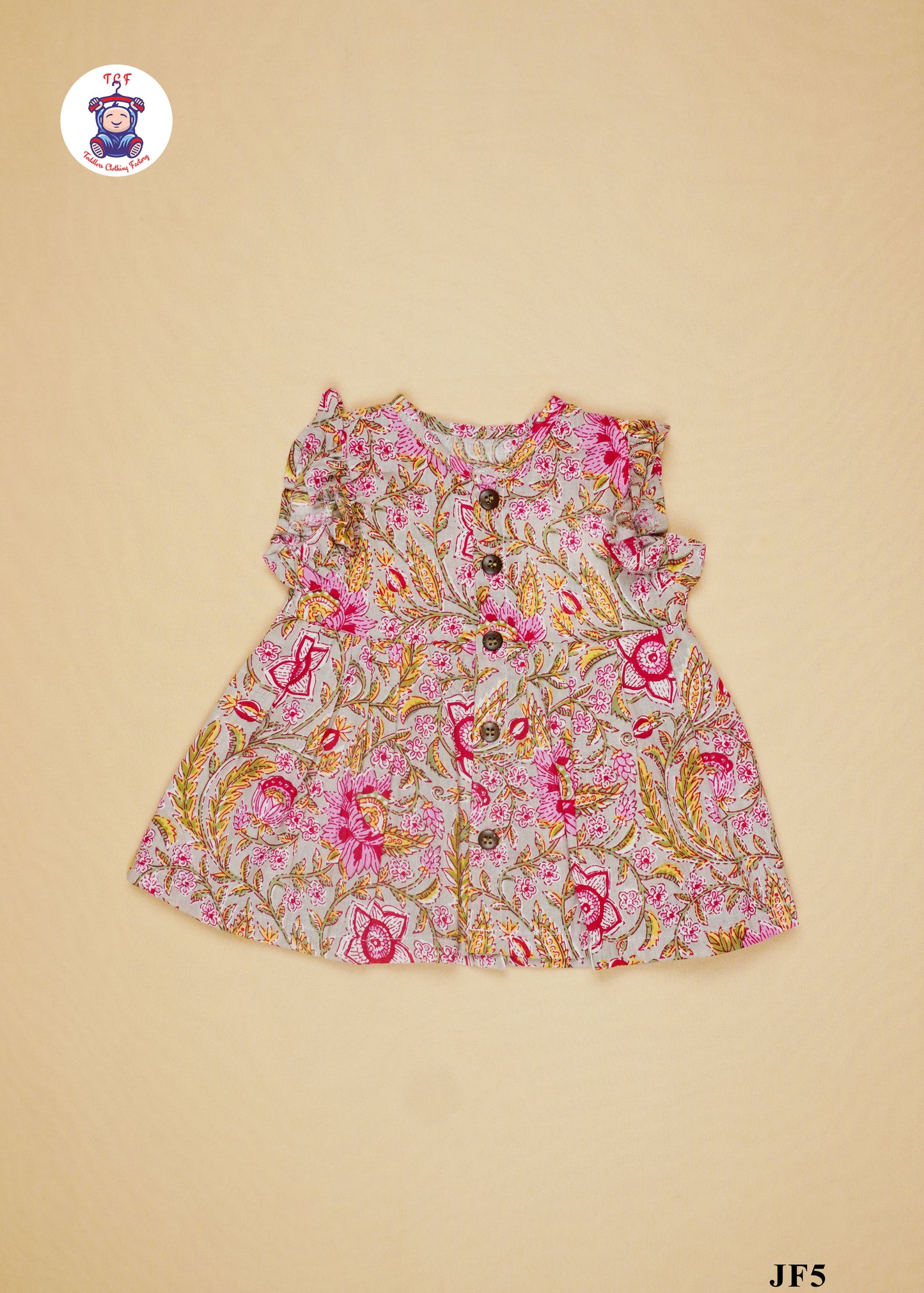 Grey - Girls Readymade Jaipuri Frocks