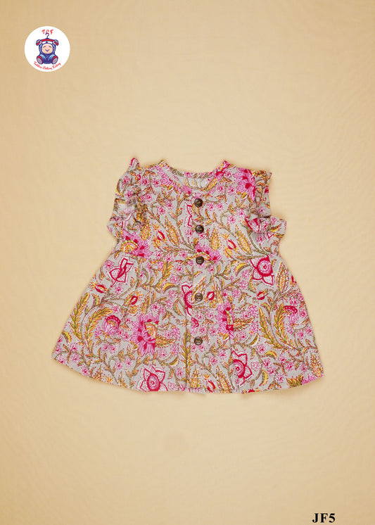 Grey - Girls Readymade Jaipuri Frocks