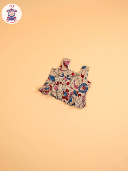 Cream - Floral Printed Kalamkari Co-ords Sets