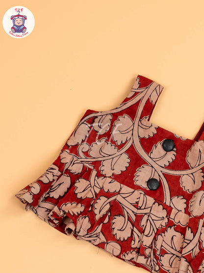 Red - Floral Printed Kalamkari Co-ords Sets