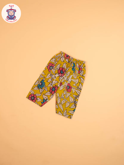 Mustard - Floral Printed Kalamkari Co-ords Sets