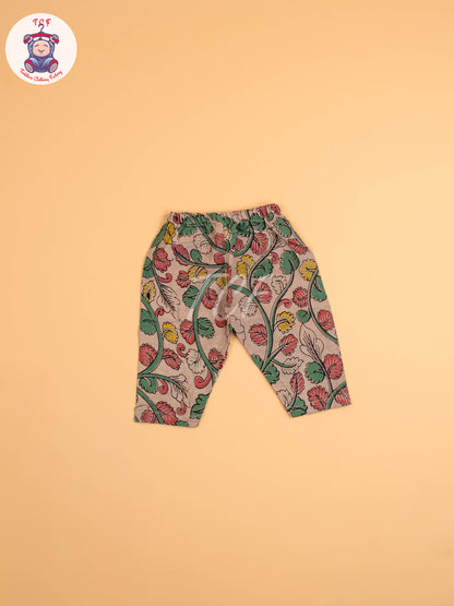 Cream - Floral Printed Kalamkari Co-ords Sets