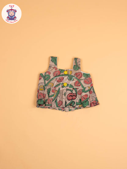Cream - Floral Printed Kalamkari Co-ords Sets