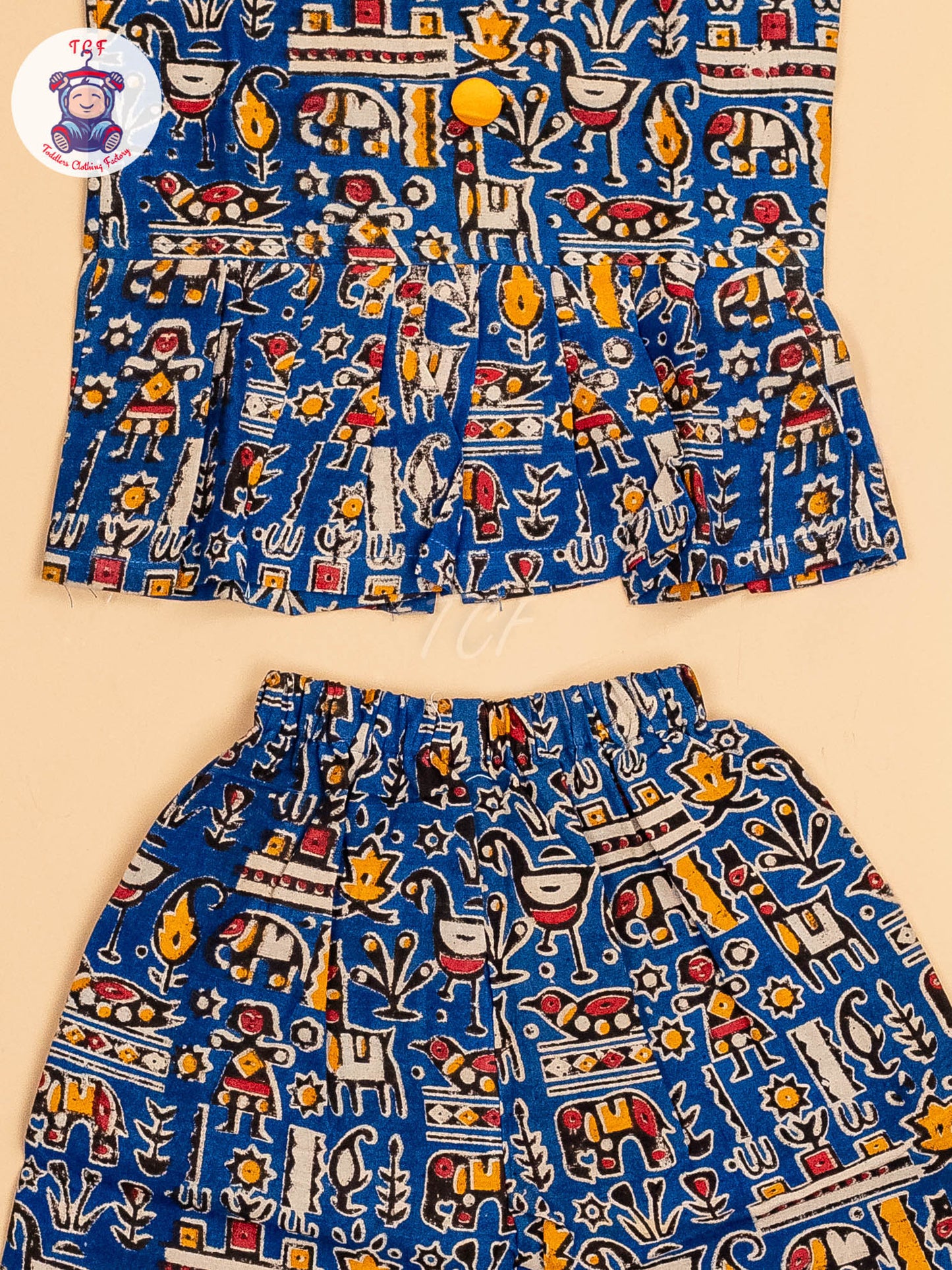 Blue - Girls Readymade Printed Kalamakari Sets