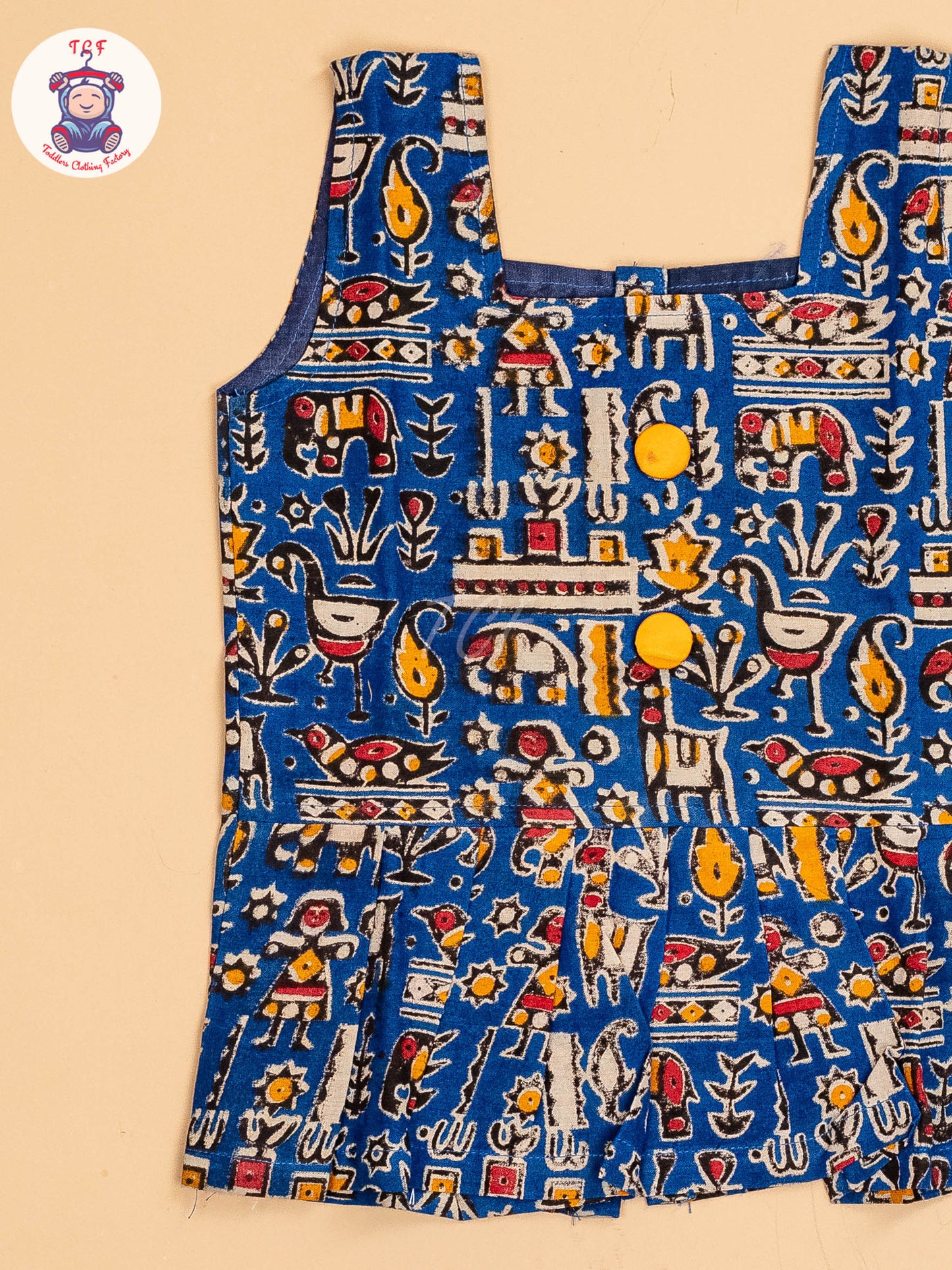 Blue - Girls Readymade Printed Kalamakari Sets