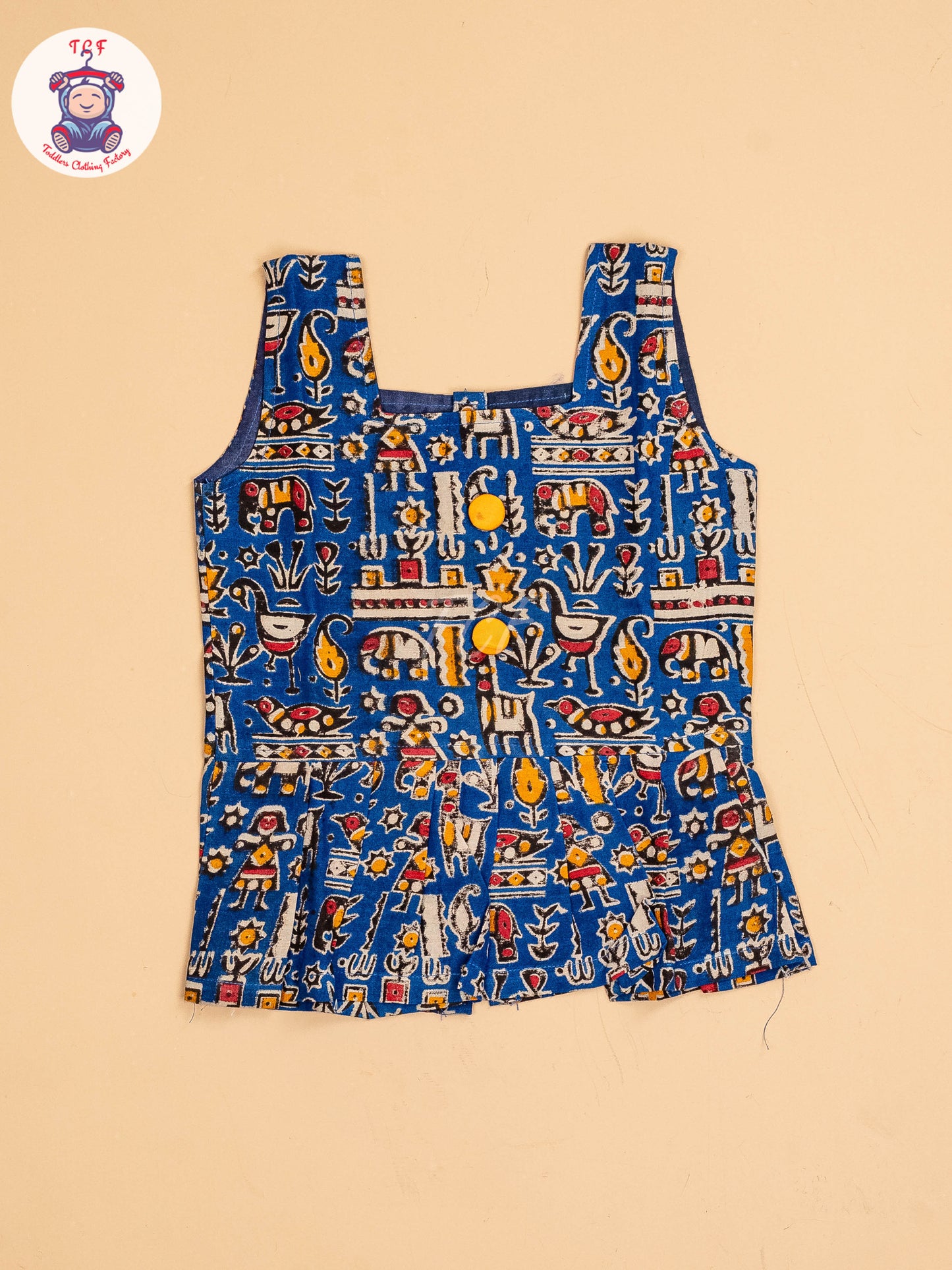 Blue - Girls Readymade Printed Kalamakari Sets