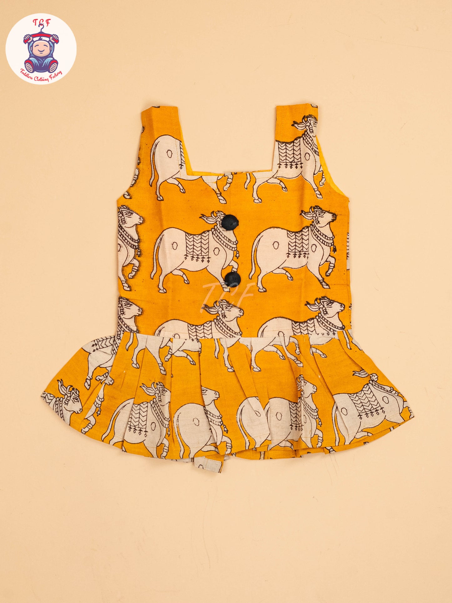 Mustard - Girls Readymade Printed Kalamakari Sets