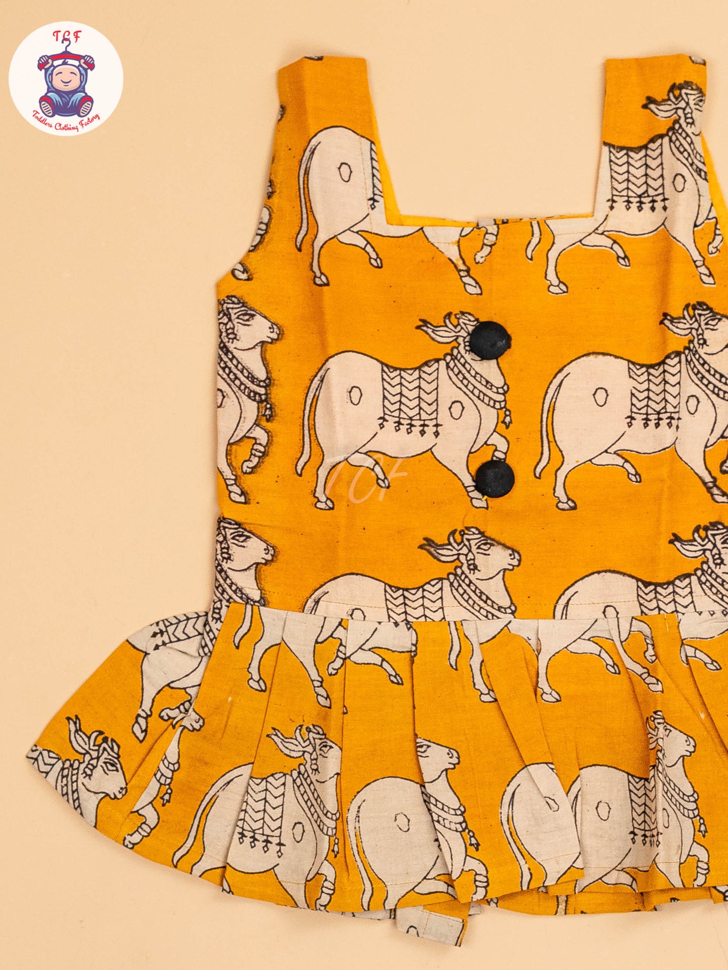 Mustard - Girls Readymade Printed Kalamakari Sets
