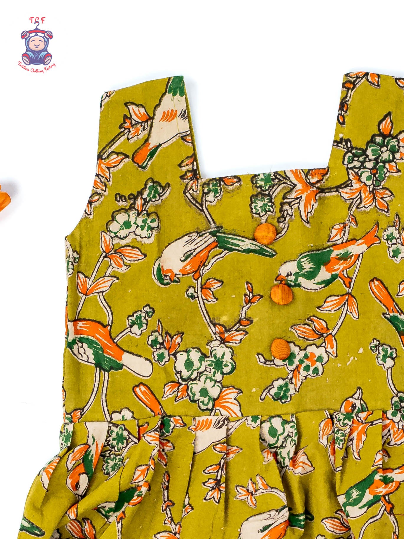 Green - Girls Readymade Birds Printed Kalamakari Sets