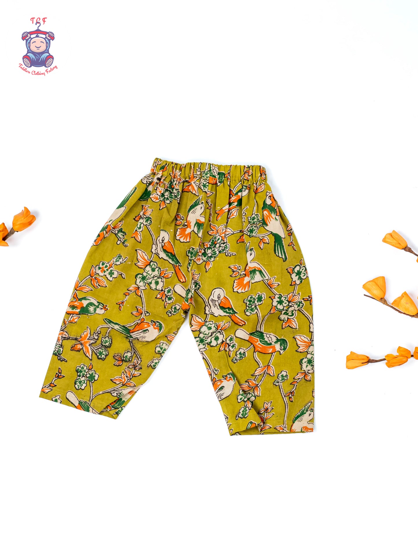 Green - Girls Readymade Birds Printed Kalamakari Sets