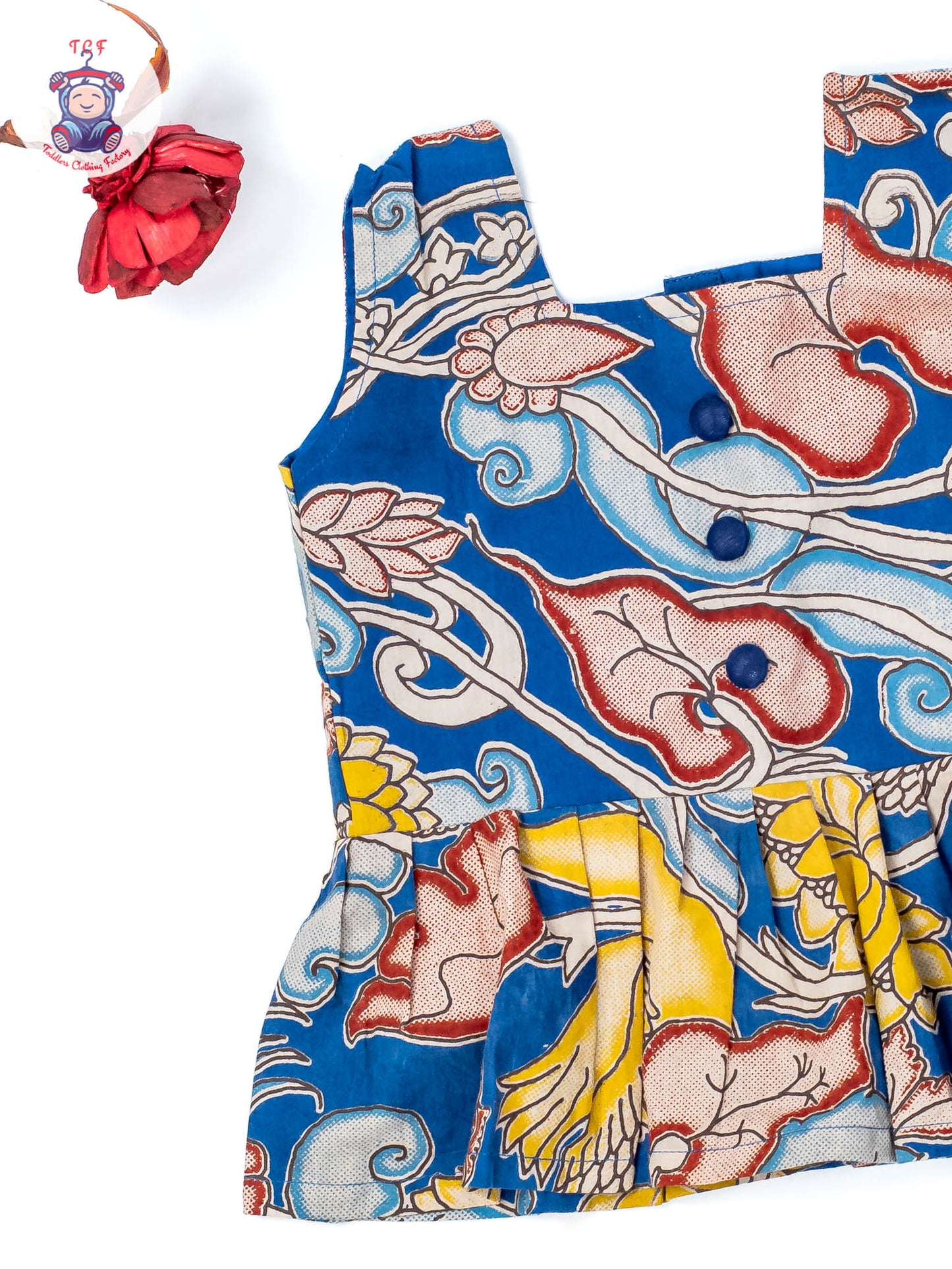 Blue - Girls Readymade Floral Printed Kalamakari Sets