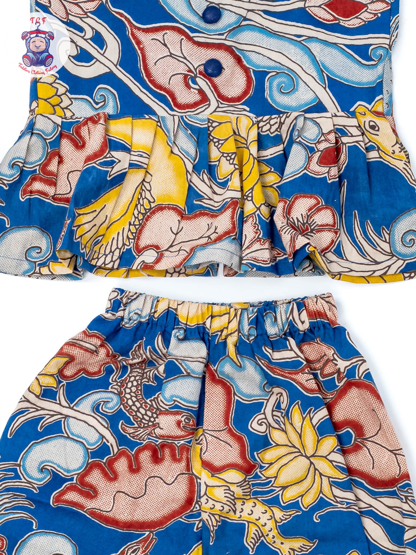 Blue - Girls Readymade Floral Printed Kalamakari Sets