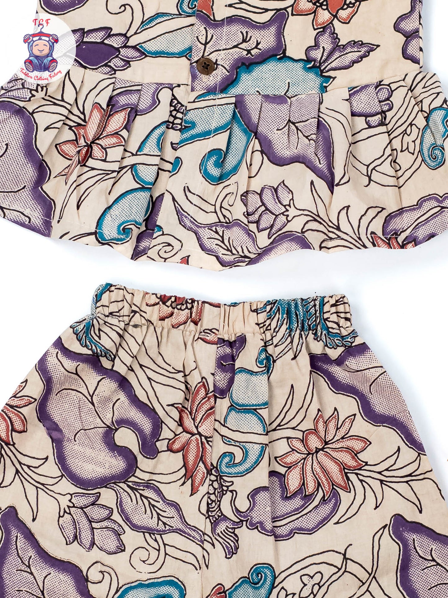 Half White - Girls Readymade Floral Printed Kalamakari Sets