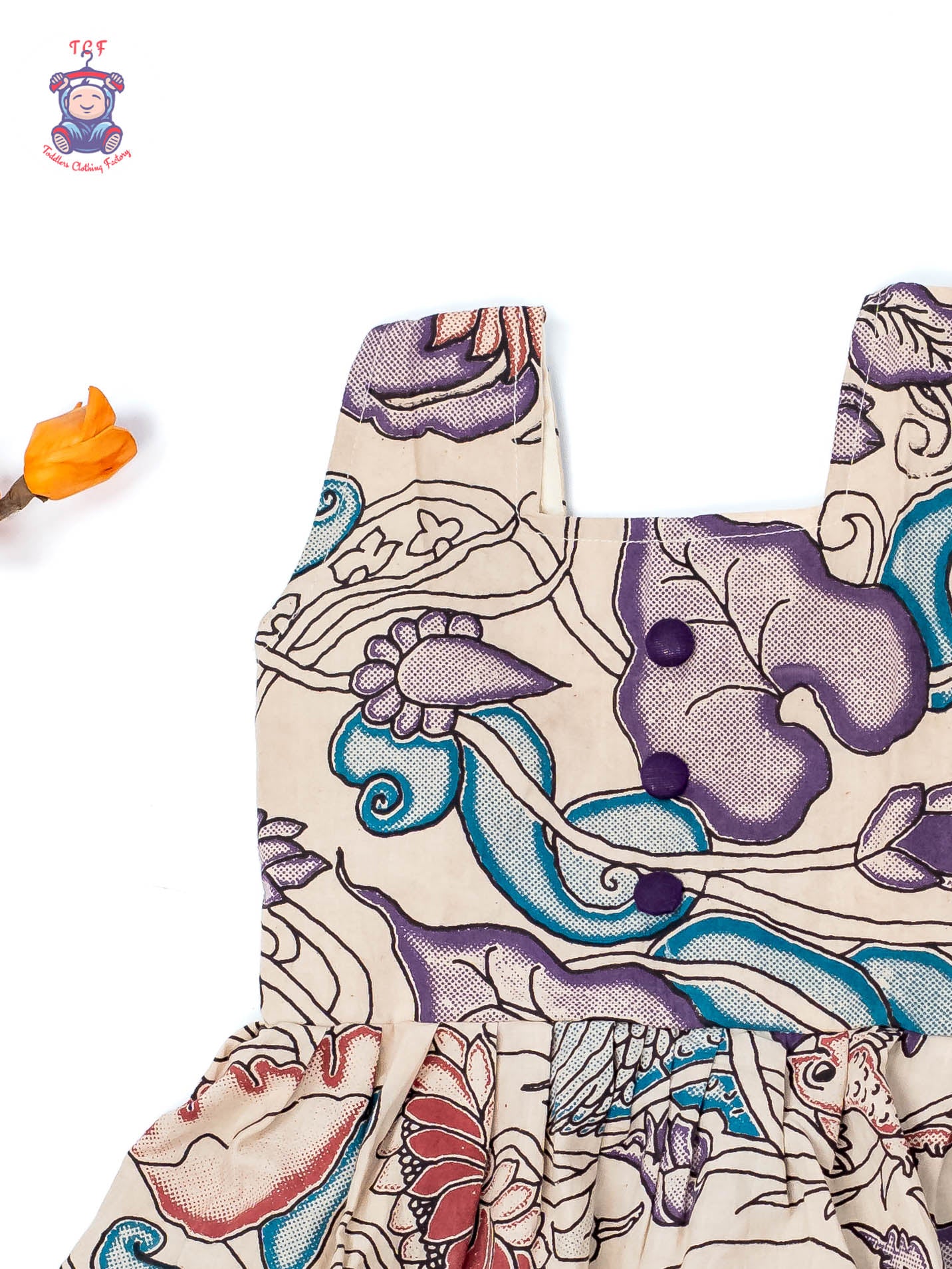 Half White - Girls Readymade Floral Printed Kalamakari Sets