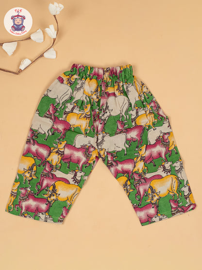 Green - Girls Pichwai Printed Kalamkari Co-ords Sets