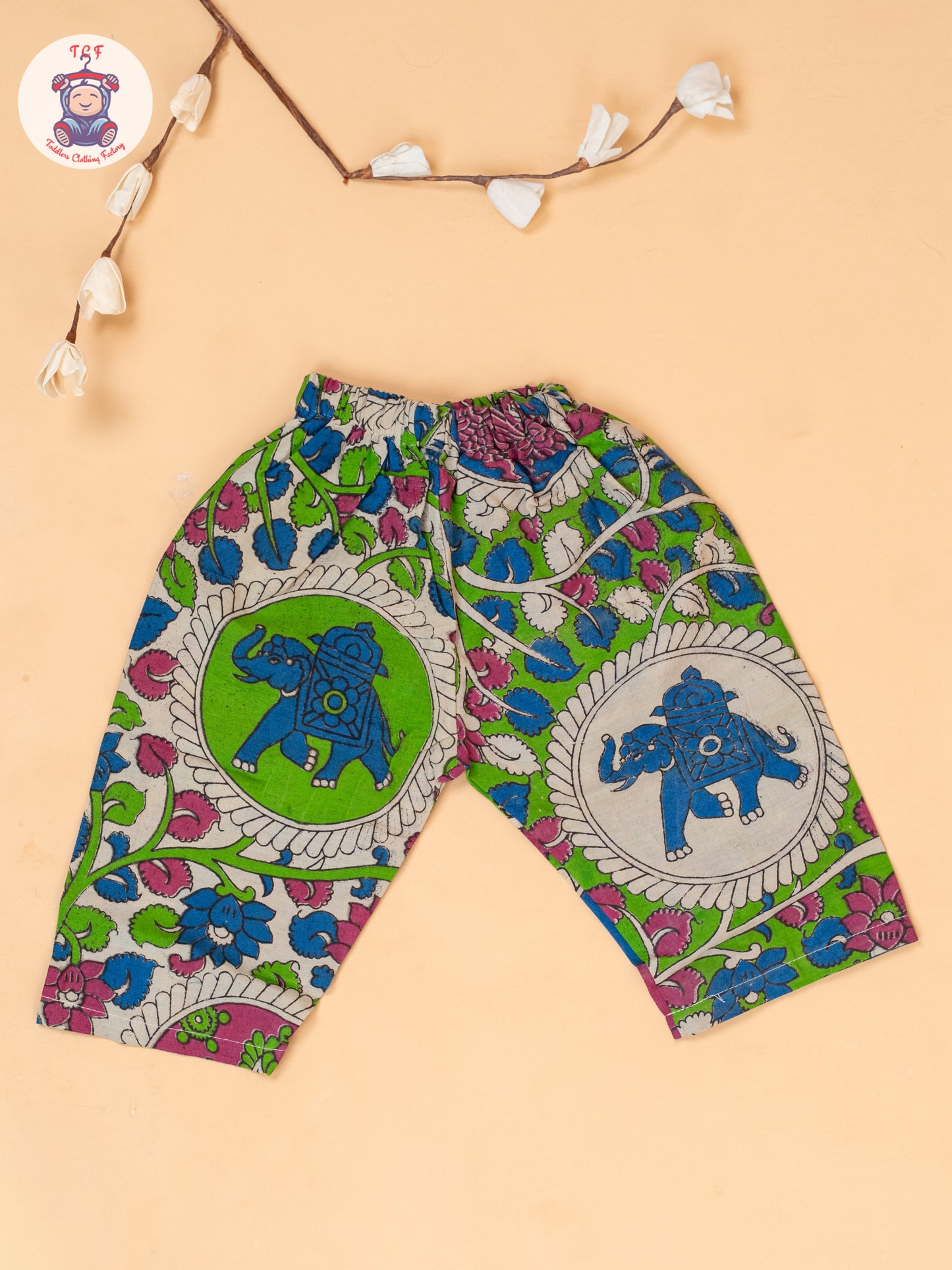 Green - Girls Floral Printed Kalamkari Co-ords Sets
