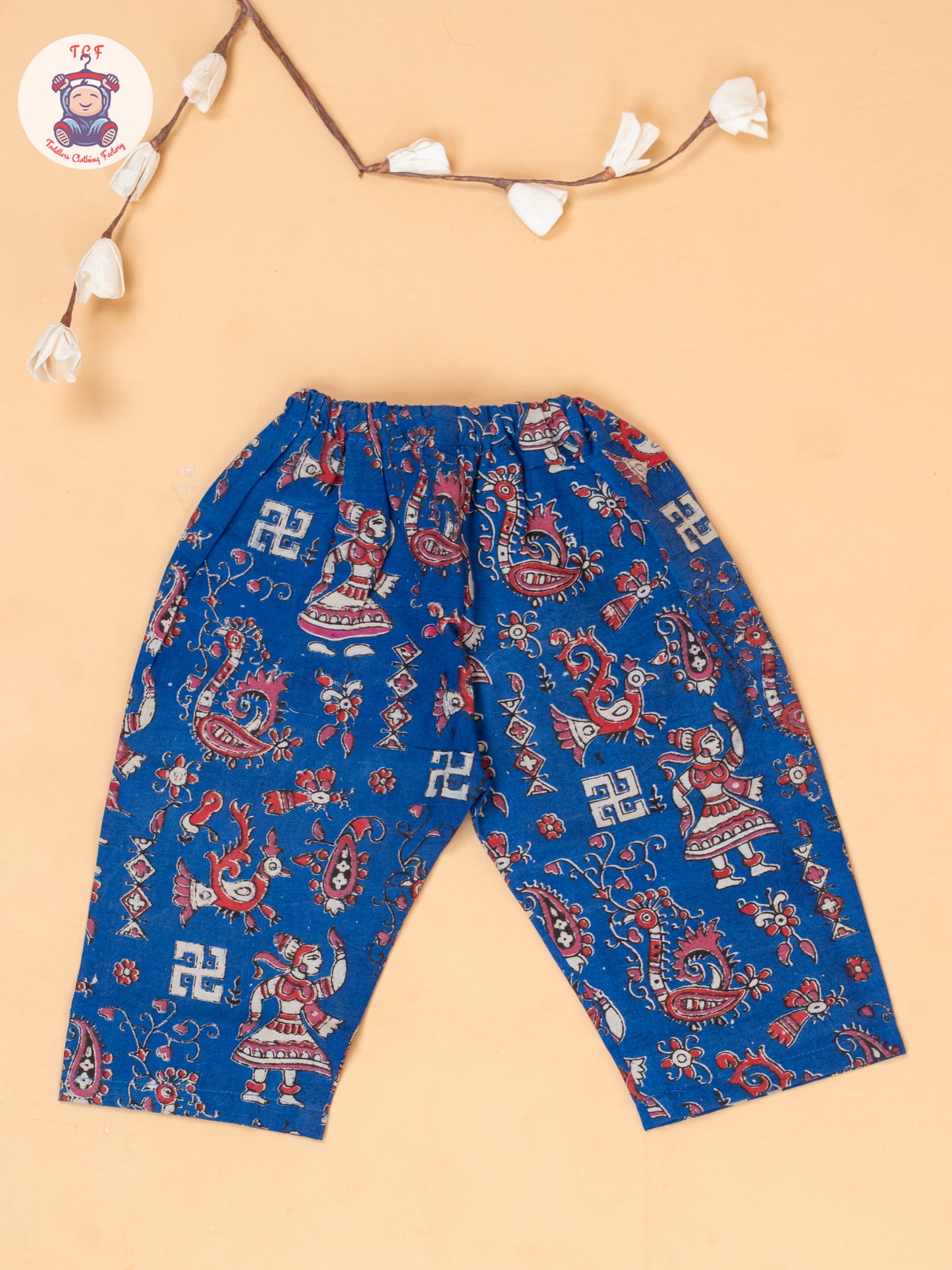 Blue - Girls Printed Kalamkari Co-ords Sets