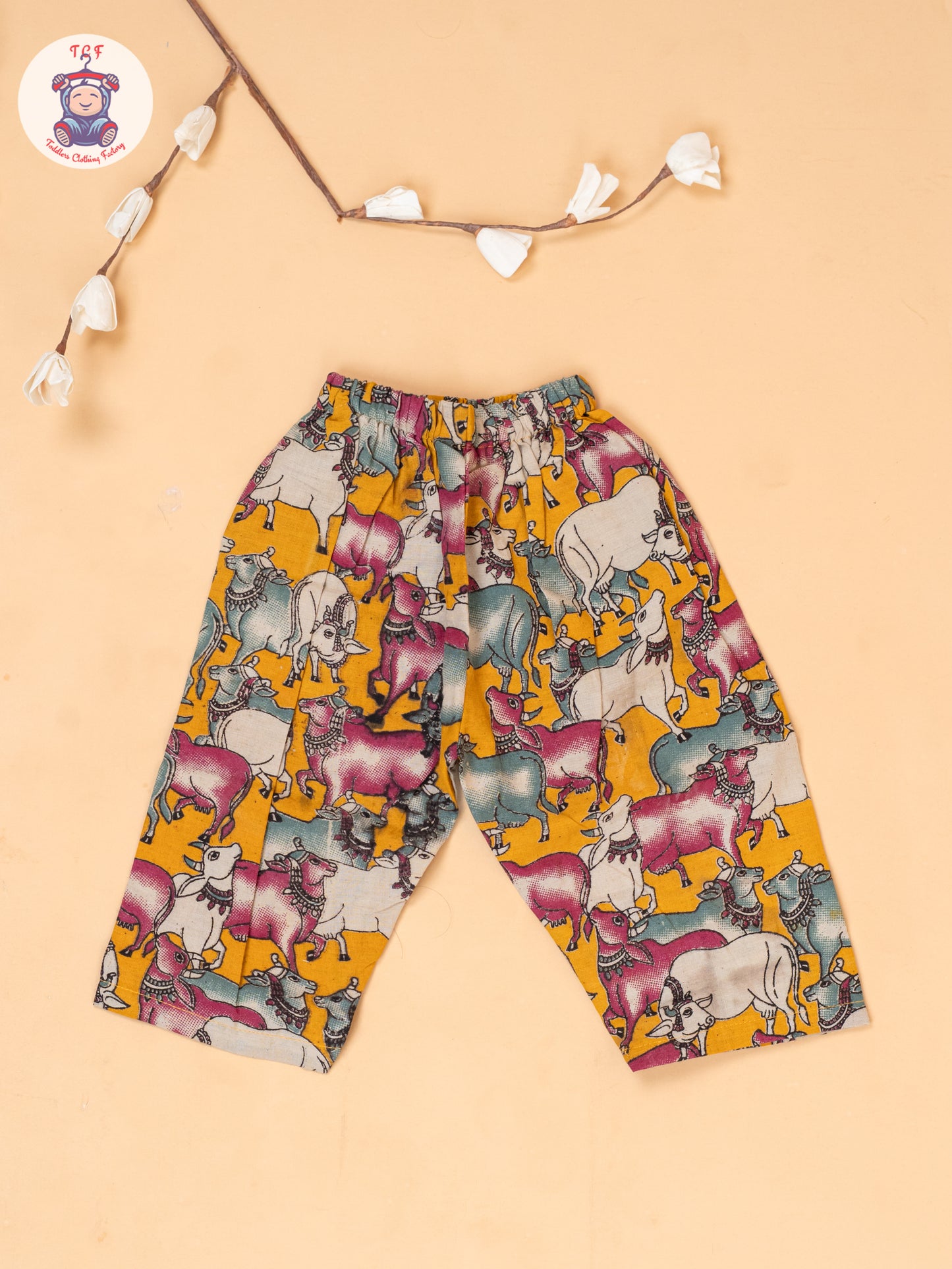 Orange - Girls Pichwai Printed Kalamkari Co-ords Sets