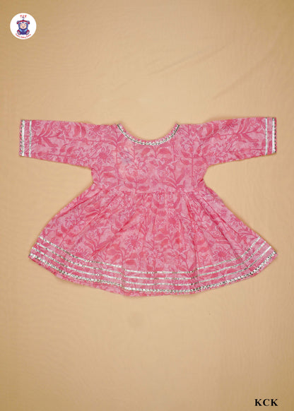 Cherry Pink - Floral Printed Kurti Set
