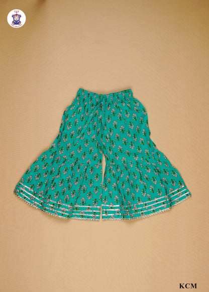 Paris Green - Floral Printed A-Line Kurti Set