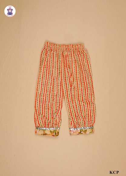 Pastel Orange - Floral Printed Straight Kurti Set with Dupatta