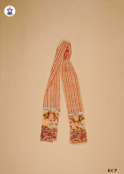 Pastel Orange - Floral Printed Straight Kurti Set with Dupatta