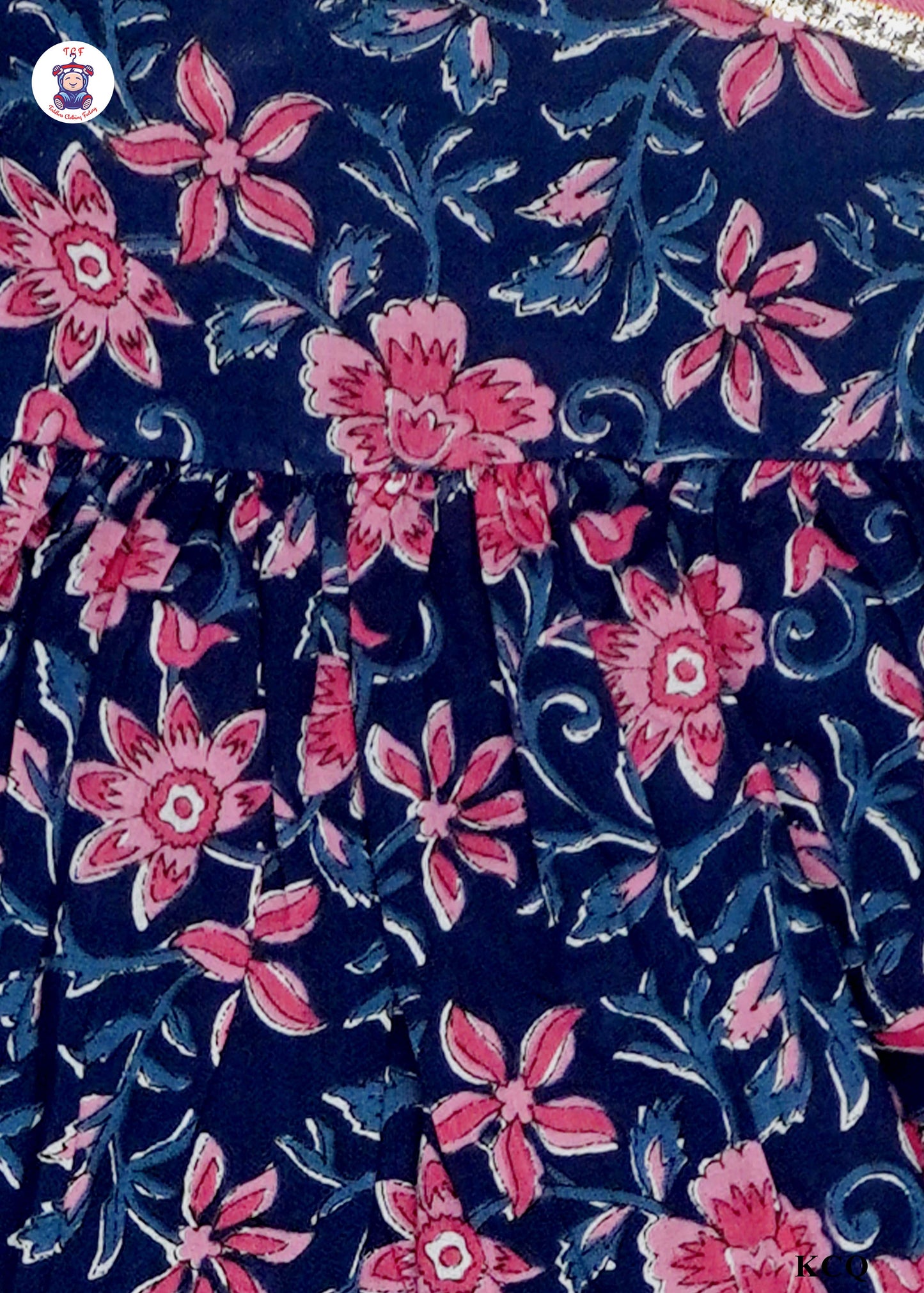Royal Blue - Floral Printed A-Line Kurti Set