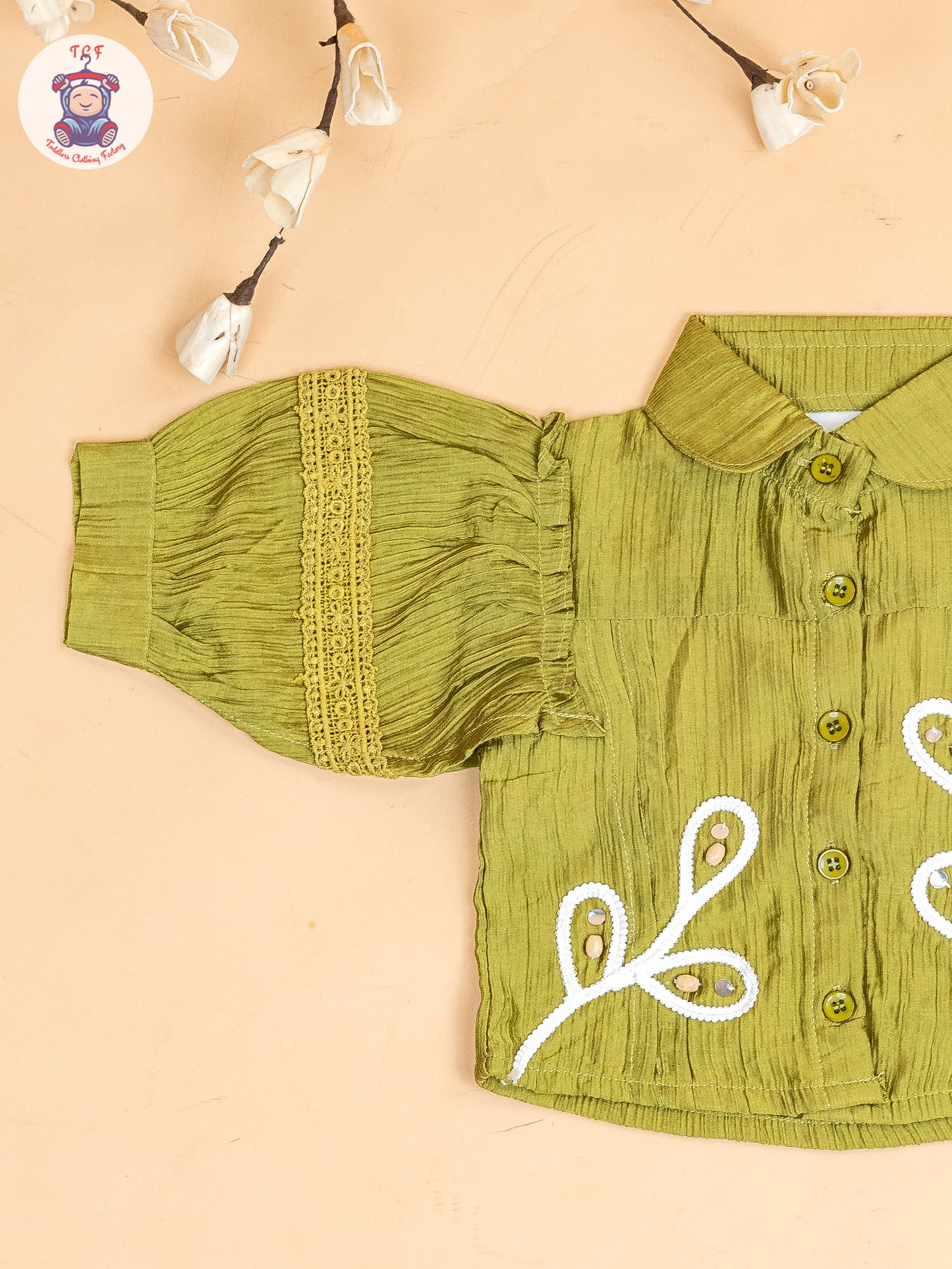 Mehandi Green - Girls Embroidered Pant & Top