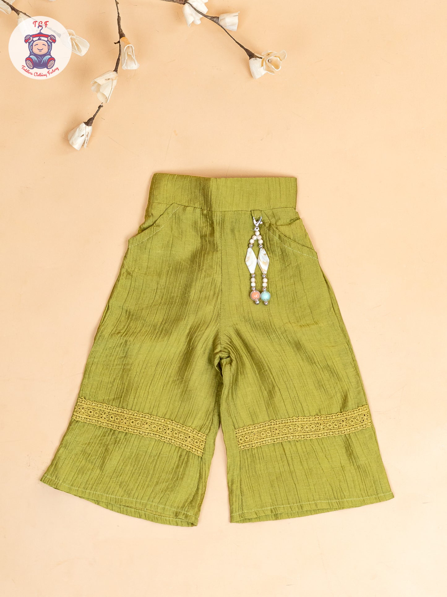 Mehandi Green - Girls Embroidered Pant & Top