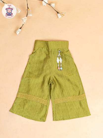 Mehandi Green - Girls Embroidered Pant & Top