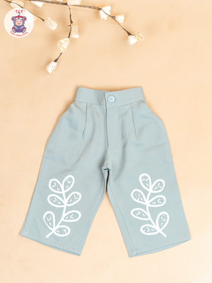 Light Green - Girls Embroidered Pant & Top