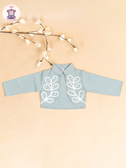 Light Green - Girls Embroidered Pant & Top
