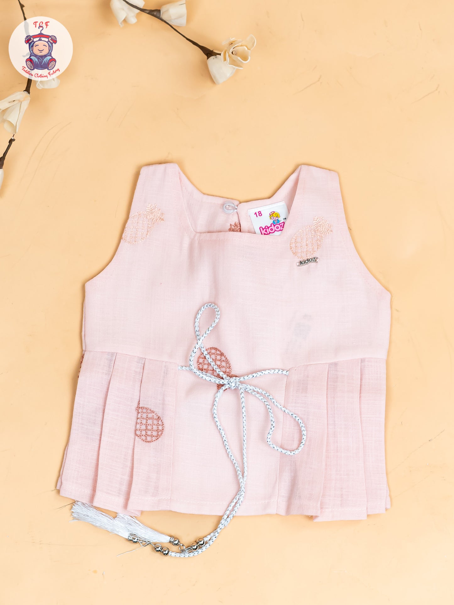Peach - Girls Pine Apple Printed Top & Ballon Pant