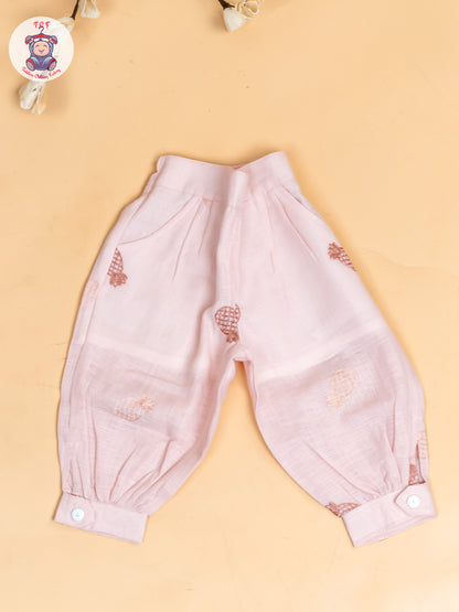 Peach - Girls Pine Apple Printed Top & Ballon Pant