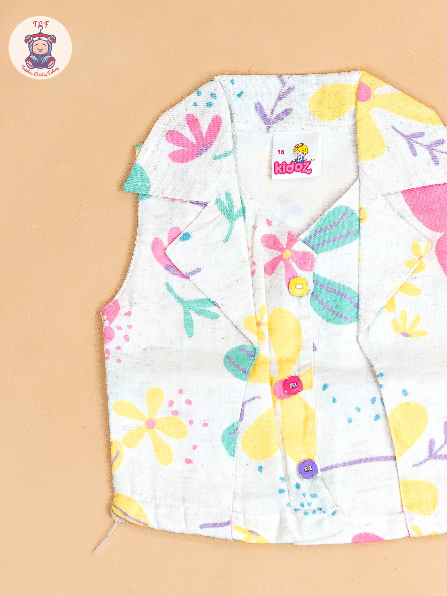 Half White  - Girls Floral Printed Top & Shorts