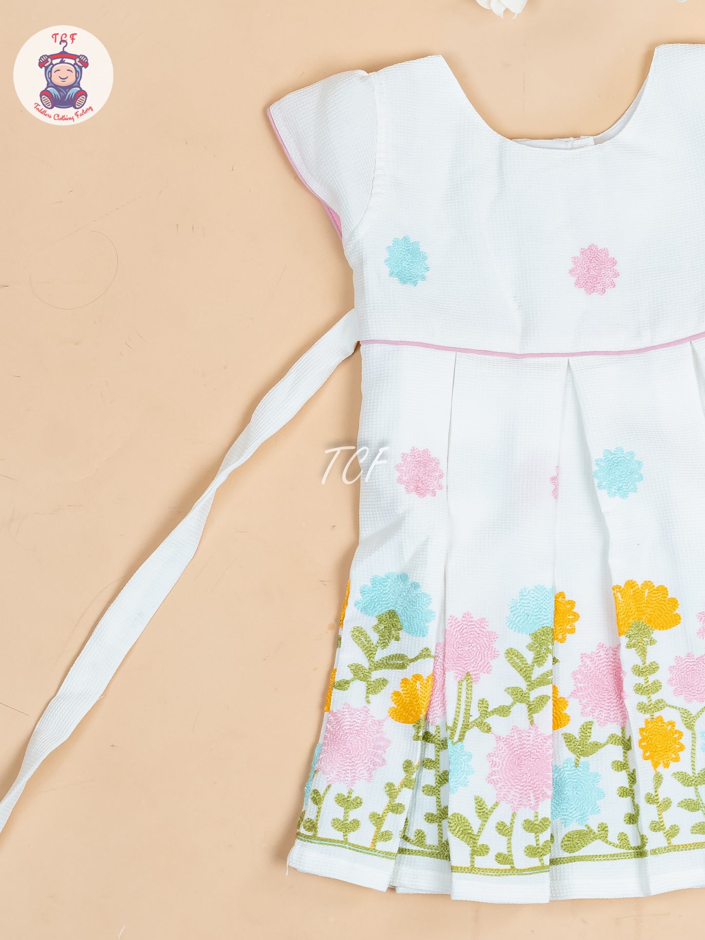 White - Girls Readymade Cotton Frocks