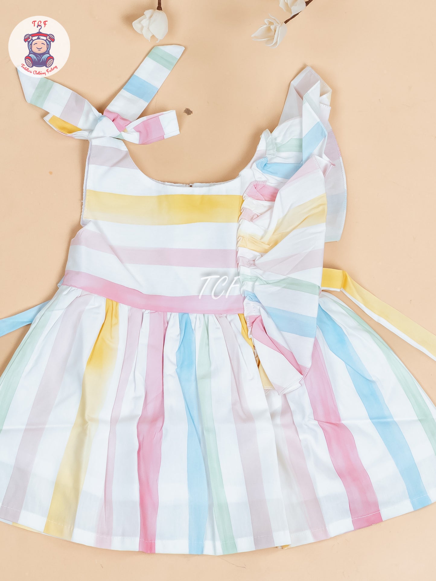 Multi Colour Printed -  Girls Readymade Cotton Frocks
