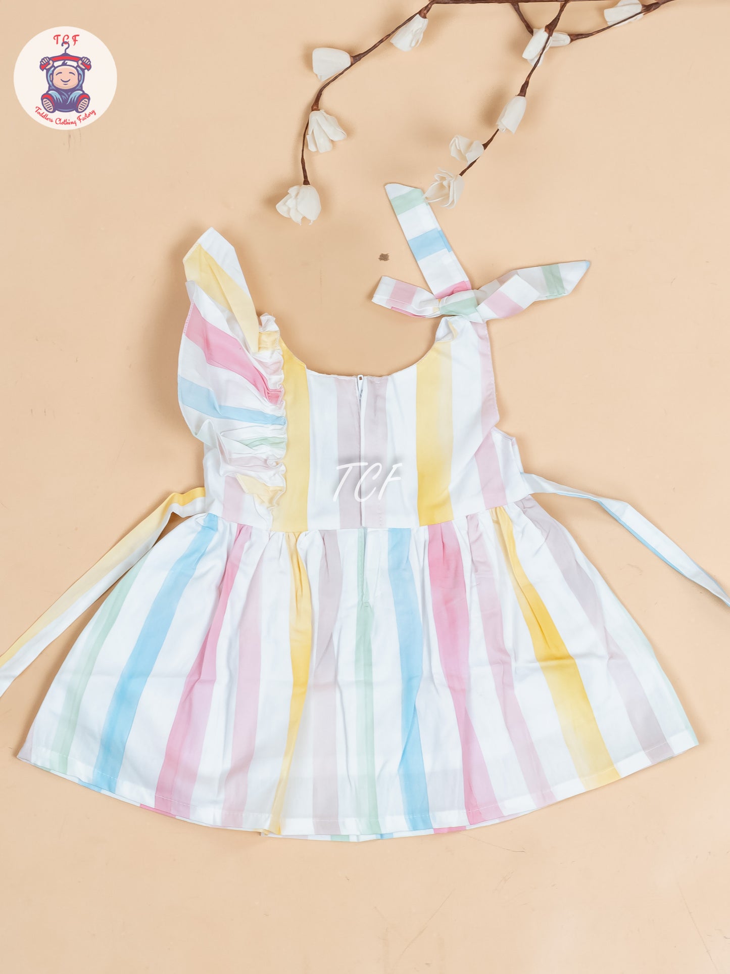 Multi Colour Printed -  Girls Readymade Cotton Frocks