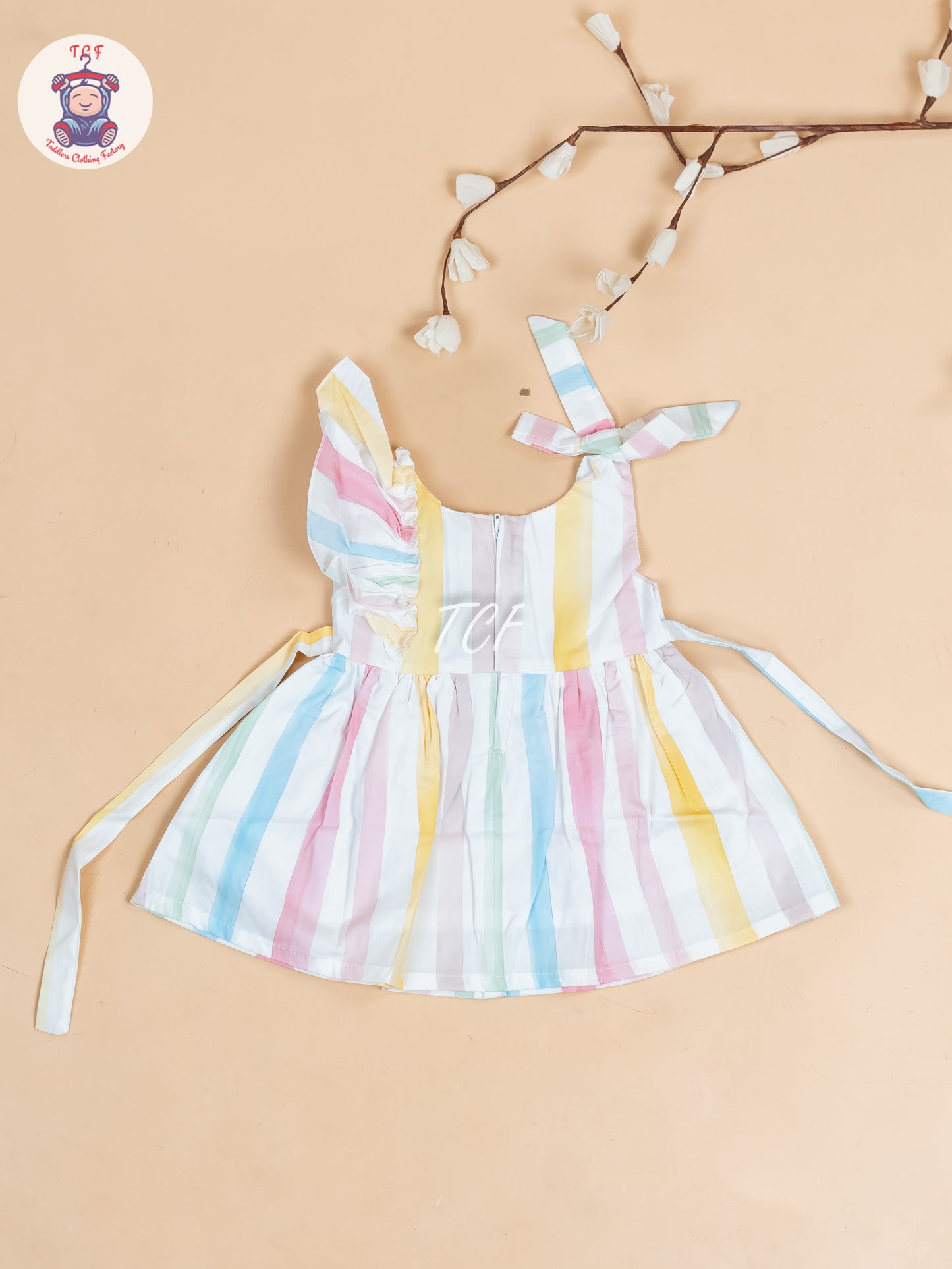 Multi Colour Printed -  Girls Readymade Cotton Frocks