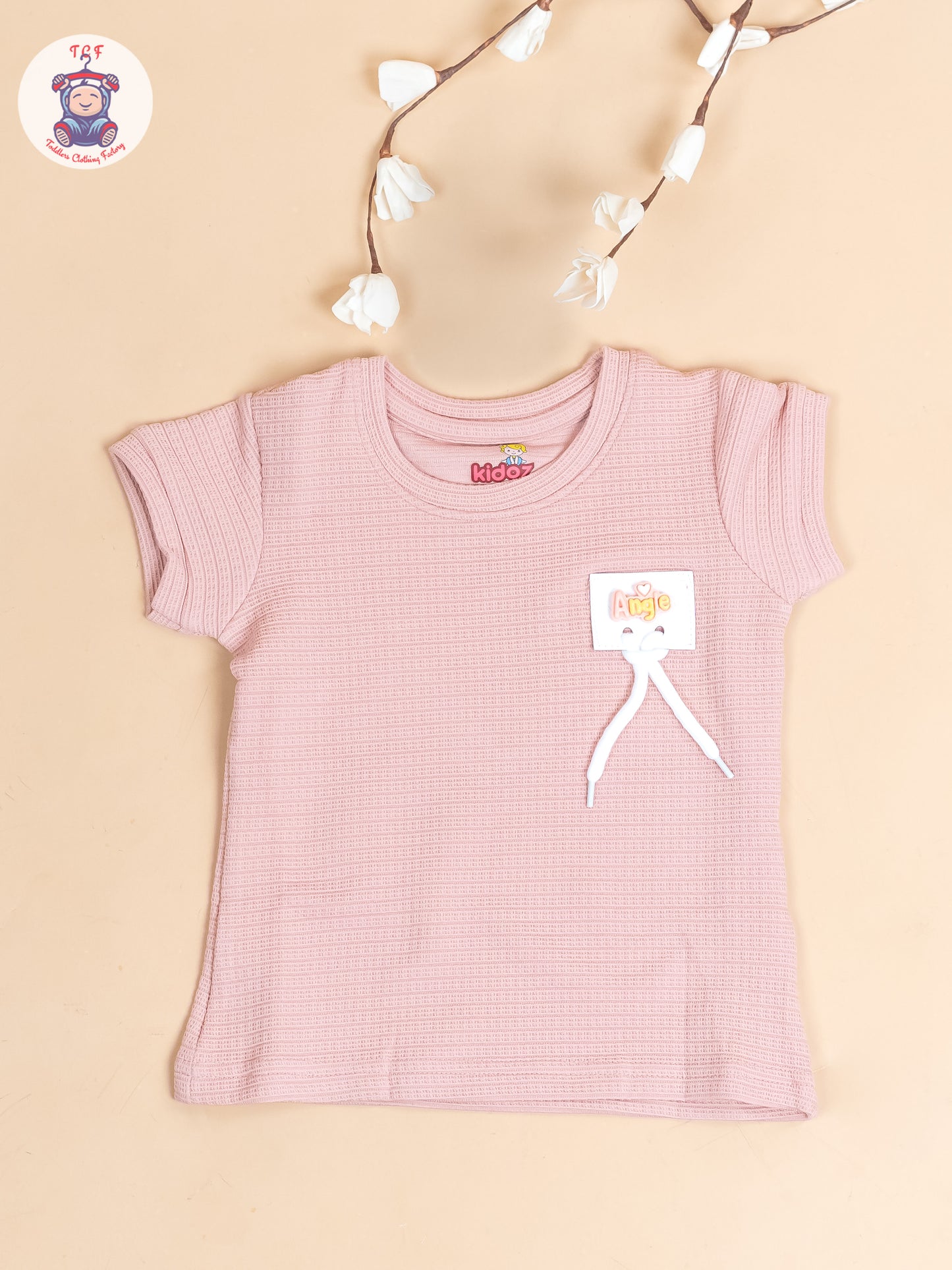 Peach - Girls Strechable T- Shirts