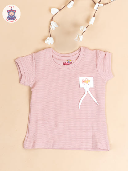 Peach - Girls Strechable T- Shirts