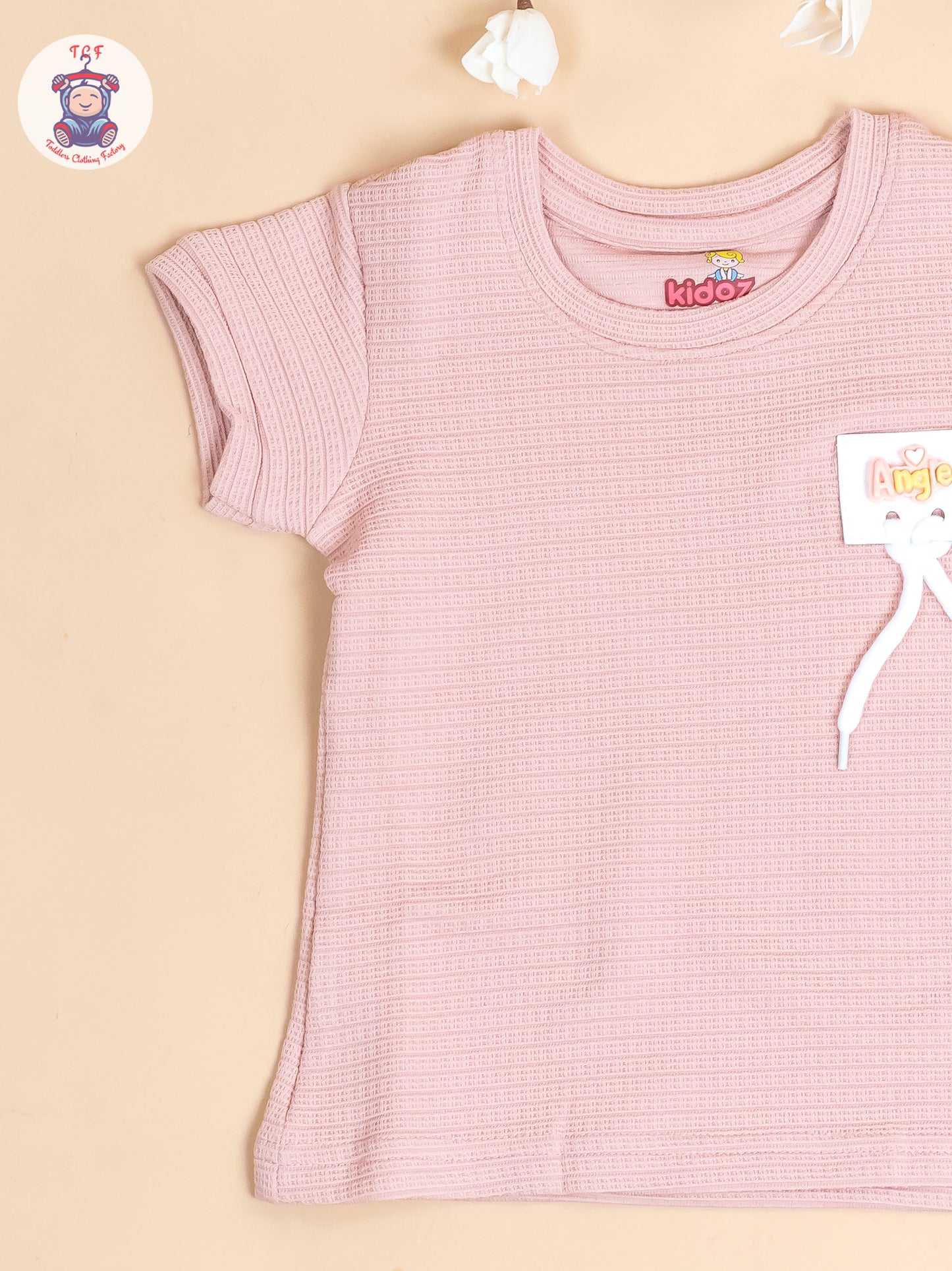 Peach - Girls Strechable T- Shirts