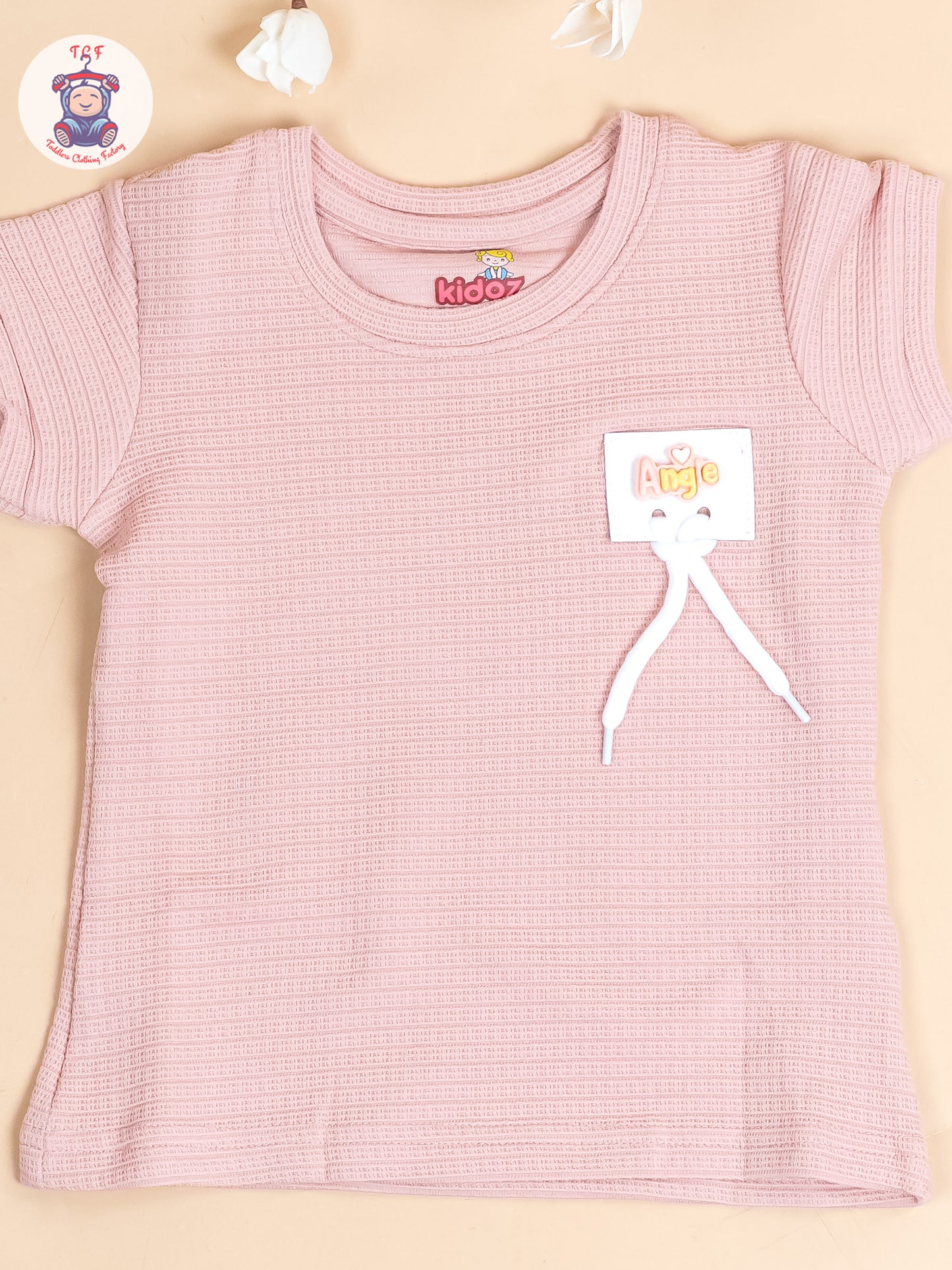 Peach - Girls Strechable T- Shirts