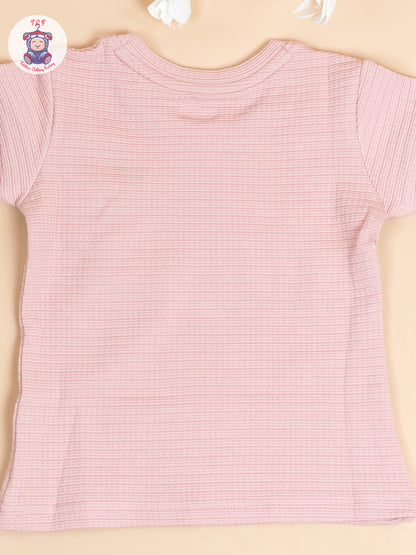 Peach - Girls Strechable T- Shirts