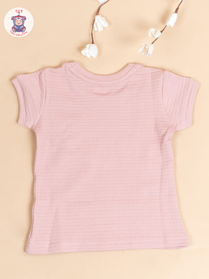Peach - Girls Strechable T- Shirts