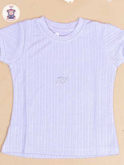 Purple - Girls Strechable T- Shirts