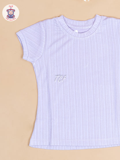 Purple - Girls Strechable T- Shirts